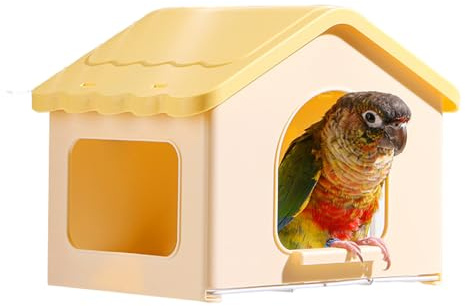 Casa De Aves,con Tienda Retráctil Pequeña De 3 Lados Y Almohadilla | de para Periquitos - para Jaula Aviario Cría Descanso Juego Posadero Refugio Alimentación Decoración