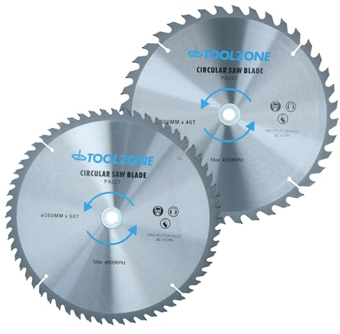 2pc 250mm TCT Circular Saw Blades 40 and 60 Teeth with Adapter Rings