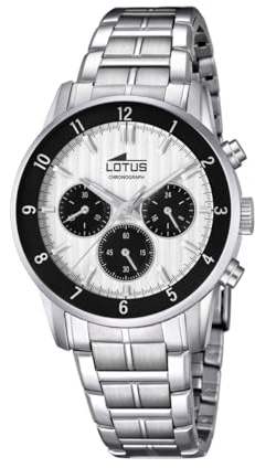 LOTUS Reloj Hombre Analógico de Acero Inoxidable 316l Plateado