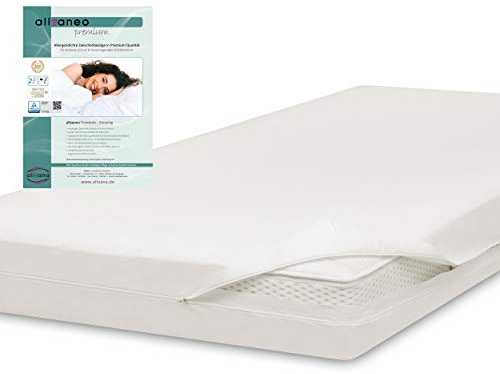 allsaneo Premium Allergiker Matratzenbezug 160x200x24 cm | Allergie Bezug extra weich und leicht | Anti Milben Encasing | Milbenschutz | allergendichter Zwischenbezug | TÜV geprüft