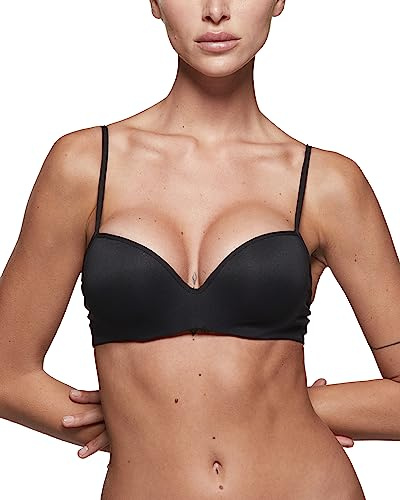 POMPEA Rgs Alya Feel, Reggiseno push up Donna, Nero, Size 2 confezione da 3