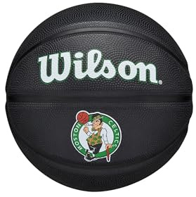 Wilson Mini Pallone da Basket NBA Team Tribute, Dotato di Canali di Precisione e Presa dinamica, Con Stabilità Dell'Aria Migliorata, Approvato NBA, Squadra: Boston Celtics, Colore: Nero, Taglia: 3