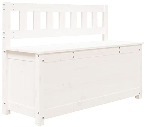 Panca Bianca 110x41x76,5 cm in Legno Massello di Pino