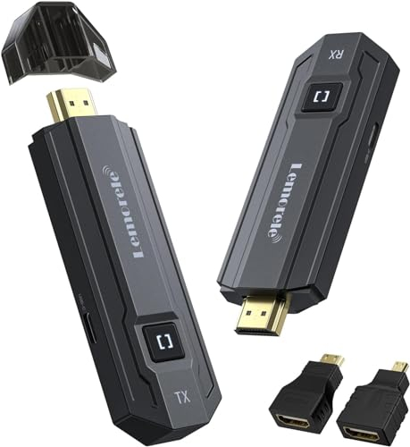 HDMI sans Fil, Lemorele 165 Ft/50M Émetteur et Récepteur HDMI sans Fil 5G Streaming 1080P Vidéo/Audio multimédia Depuis Un Ordinateur Portable, PC, Appareil Photo, Blu-Ray, PS5 vers HDTV/Projecteur