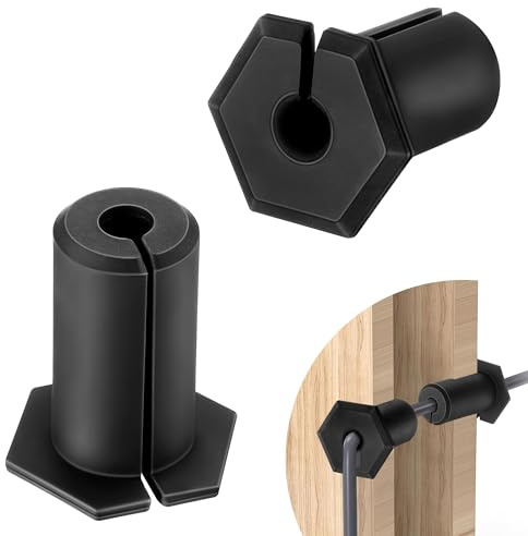 Saillong 2 PCS Cable Routing Kit Compatible with Starlink Ethernet Cable Rubber Grommet for 3/4 Inch Wall Hole Grommet Feed Through Bushing Compatible with Starlink Wall Router Adapter (Black)