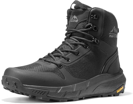 NORTIV 8 Men's Combat Boot Zipper Lightweight | Comfortable for Work All Day Motorcycle Combat Hiking Boots Metrostrike(8-9 Inches)