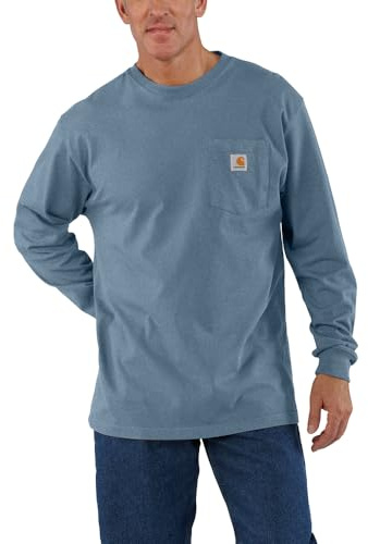 Carhartt Men's Dearborn Loose LS T-Shirt, Thundercloud Heather, X-Large
