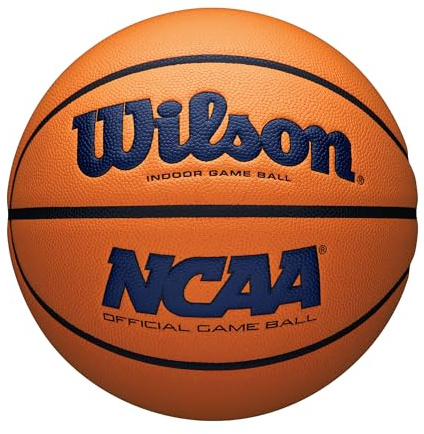 WILSON NCAA Evo NXT Official Indoor Game Basketball - Navy/Orange, Size 7-29.5