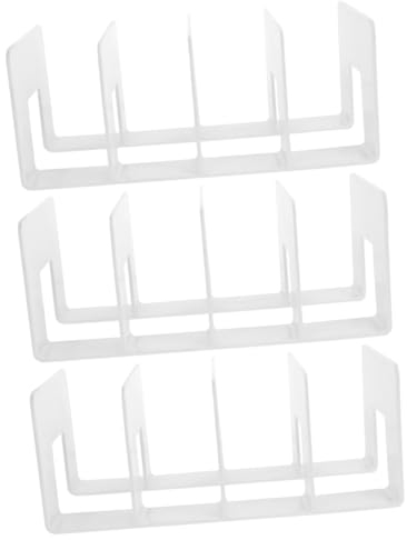 LALAFINA 3stücke Desktop Dokumentenhalter Praktischer Organizer Für Bücher Und Ordner Vielseitiger Schreibtischsortierer Mit Fächern Aufbewahrung Von Und Zeitschriften Weiß