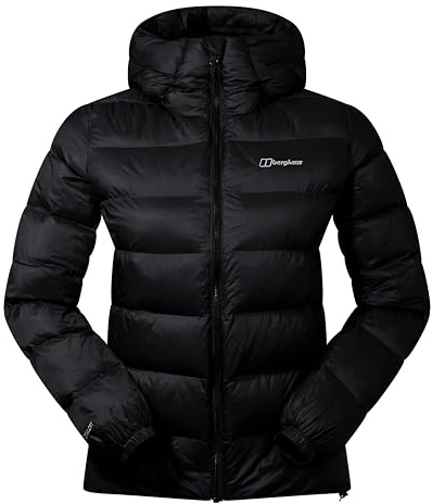 Berghaus Women's Ewden Insulated Extra Warmth Big Baffle Winter Padded Jacket | Hydroloft Insulation | Adjustable Insulated Jacket, Black/Black, 12