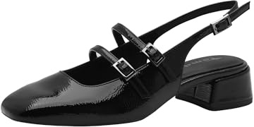 Tamaris Escarpins 1-29510-44 pour Femme, Noir breveté, 38 EU, Imprimé Noir, 38 EU