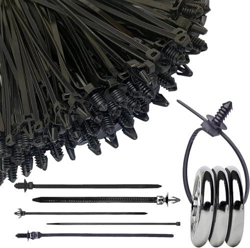 Attaches de câble à montage par poussée - 160 pièces attaches de fil de montage en nylon pour voiture, clips de fil automobile | Attaches de fil de fixation universelles de faisceau de câbles de carro