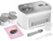 SPRINGLANE Eismaschine Elli 1,2 L mit selbstkühlendem Kompressor 135 W, Eiscrememaschine aus Edelstahl mit entnehmbarem Eisbehälter, inkl. Rezeptheft (Eismaschine+ 4 Eisbehälter Mini 400ml Grau)