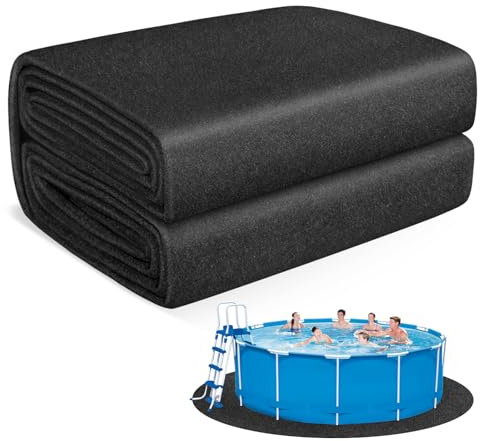 15 FT Thickened Pool Liner Pad for Above Ground Pool, Round Under Pool Mat Padding, Pool Ground Pad Mat Under Pool for Pool Bottom, Prevent Punctures, Extend Liner Life