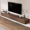 MIMRTIMI TV Lowboard Hängend TV-Schrank massivem Holz schwebendes Regal für Wohnzimmer, Schlafzimmer, Esszimmer