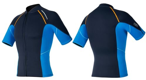 Rswnyirn Men 1.5mm Neoprene Short Sleeve Wetsuit Swim Tops for Swimming Surfing Snorkeling