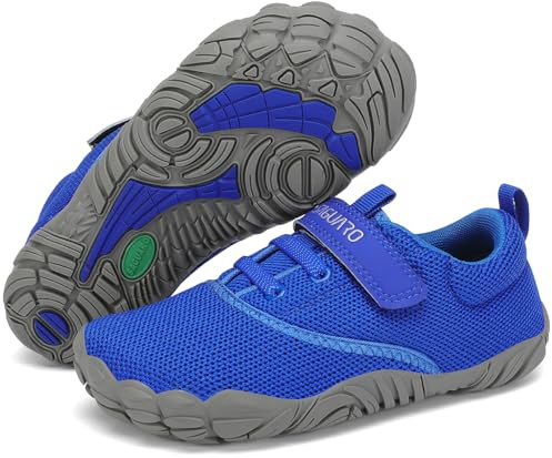 SAGUARO Scarpe Barfoot Bambini Scarpe Minimaliste Ragazzi Ragazze Calzature a Piedi Nudi Comodo e Antiscivolo Scarpette Trail Running, Blu, 26 EU