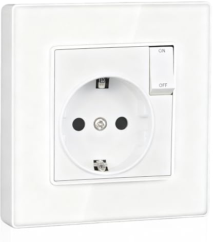 VIVIDRISE Prese Elettriche da Muro, Presa Muro, Presa Incassata con Interruttore a Parete, Meccanismo con Staffa di Montaggio per Cucine Camere Uffici Corridoi (Bianco)