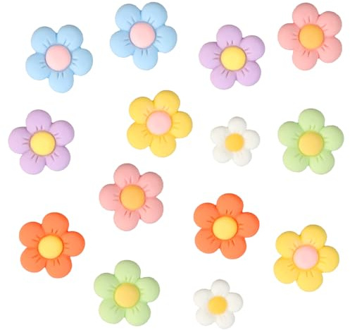 14 Stück Anstecker Blumen für Crocs,7 Farben Blumenform Schuh Charms,Bunte Niedliche Blumen Schuhanstecker,Flower Schuhanhänger Shoe Charms,für Damen Mädchen DIY Clogs Dekorationen