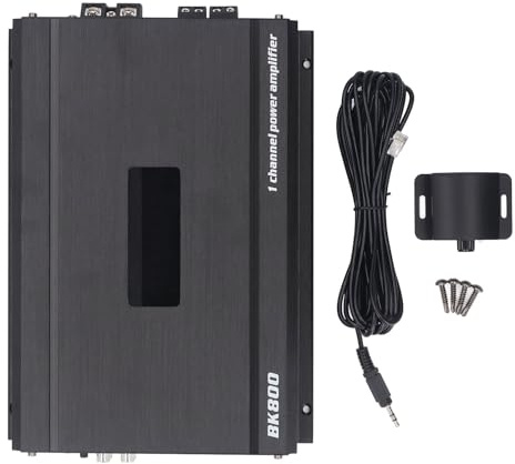 Keenso Förstärkare Bilstereo, 1500W Mono Bil 1-kanals Subwoofer Basförstärkare med Aluminiumlegeringsskal och Trådkontroll för Lastbilsbåt UTV Motorcykel