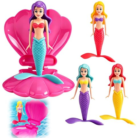 KFSCIP 5-Piece Set Seek and Splash Pool Game, Mermaid Toys, Swimming Pool Toys, Diving Toys, Sinkies for Kids Swimming, for Pool Parties and Outdoor Water Activities