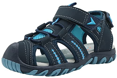 Apakowa Kid's Boy's Soft Sole Close Toe Sport Beach Sandals (Toddler/Little Kid) (Color : Blue, Size : 9 M US Toddler)