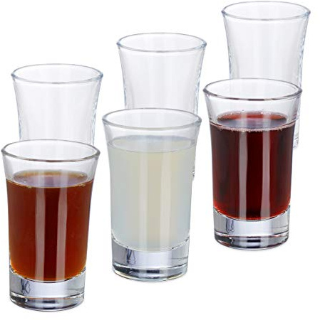 Relaxdays 96 x snapsglas, stift av glas, 4 cl, för likörer, kaffe, karneval, shotglas diskmaskinssäker, transparent