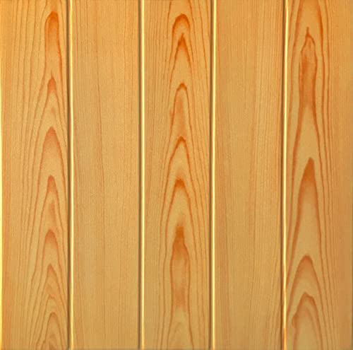 Eurodeco Pannelli aspetto legno in morbido polistirene XPS, pannelli per soffitto, e per pareti, decorazioni in polistirolo, spessore 3 mm - 50x50 cm (6m²)