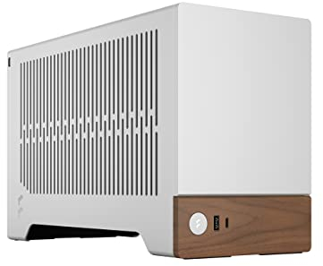 Fractal Design Terra Silver - Wood Walnut Front Panel - Small Form Factor - mITX Gaming case – PCIe 4.0 Riser Cable – USB Type-C - Anodized Aluminum Panels