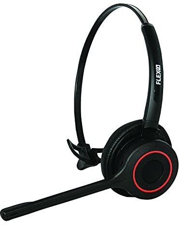 Trådlöst On-Ear headset med noise cancelling mic – Bluetooth hörlur till mobilen och datorn med lång batteritid – FLEX redline R6 mono - Svart