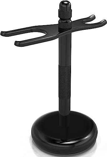 Favali Matt-Schwarz Rasierständer - Stabiles 2-in-1-System für Rasierer & Bürste