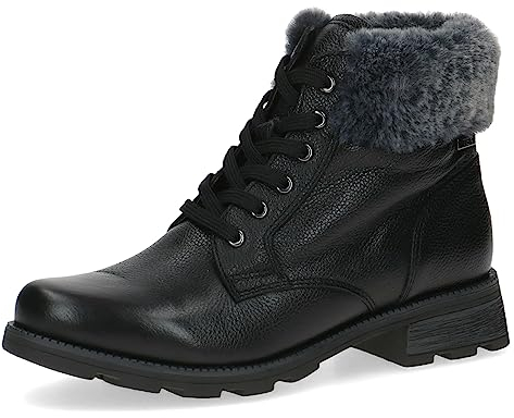 CAPRICE Damen Stiefeletten zum Schnüren mit Blockabsatz Gefüttert, Schwarz (Black Comb), 37.5 EU