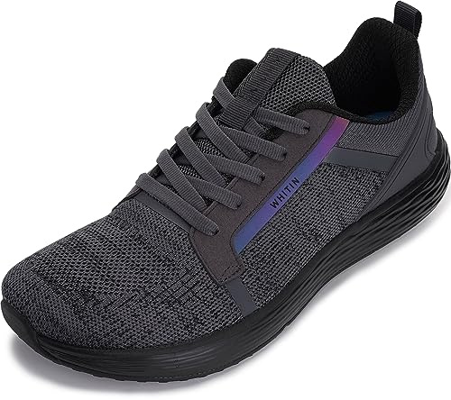 WHITIN Men's Width Running Shoes 9 Zero Drop Sole & Rubber Outsole Grey