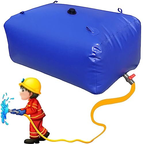 Vejiga Almacenamiento Agua Gran Capacidad,Contenedor Tanque De Agua Depósito De Agua Portátil Bolsa De Agua Plegable con Válvula,para Emergencia Sequí Riego AgríCola Exterior Campar,1500L