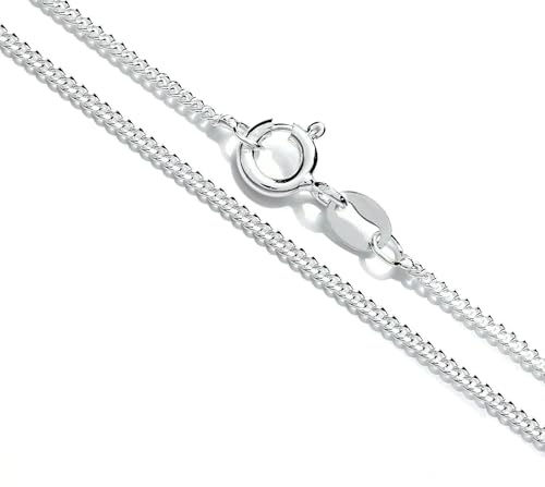 Old English Jewellers 925 Sterling Silver 1.2mm Curb Chain Necklace 16 18 20 22 24 Solid 925 SILVER (22)