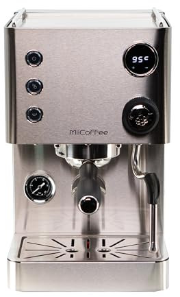 MiiCoffee Apex Espressomaschine V2, gebürsteter Edelstahl