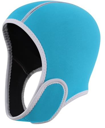TINAYAUE Neoprene Diving Hood for Men Women, 2MM, UV Protection Swimming Surfing Snorkeling Underwater Warm, Comfortable Scuba Dive Hood Wetsuit Cap with Chin Strap (Light Blue)