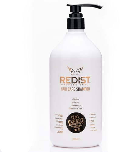 Redist Champú profesional 12 en 1 Expert Formula 1000 ml – tonificante, hidratante, antiencrespamiento, protección del color, todo tipo de cabello
