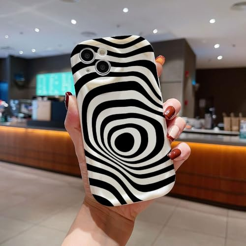 Compatible con Xiaomi Redmi Note 9S/Redmi Note 9 Pro Funda Móvil Patrón Vortex Negro Pantalla Completa Material Cremoso Suave