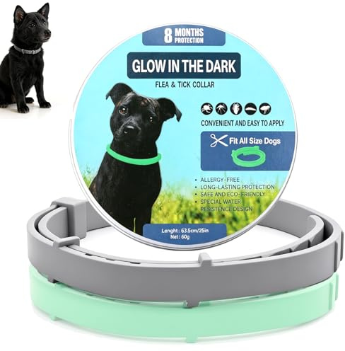 Collier Anti Puces pour Chien et Chat,Collier Anti Tiques Chien, Chat et Chiots, Protection Longue Durée Contre Puces et Tiques, Répulsif Naturel Ajustable Imperméable Sécurité Animaux Domestiques