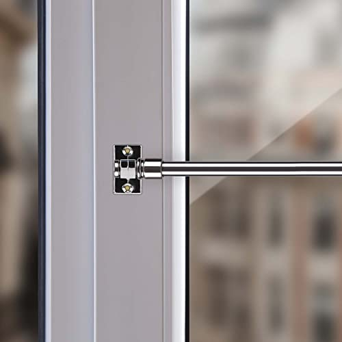 Cafehausstange (Silber Chrome / 75-125cm), Gardinenstange 50 bis 225 cm Länge ausziehbar, in vielen Farben, für Bistrogardinen, leichte Vorhänge