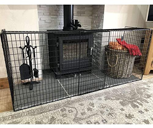 FYLO - Extendable Fireguard Folding Safety Guard Folding Fireplace Cover | Depth 46cm Height 66cm Width from 96.5cm to 168cm - Fixings Included