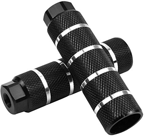 YMWALK Clavijas de bicicleta, 2 piezas de aluminio Clavijas de pie de bicicleta Clavijas de acrobacias BMX Clavijas de ciclismo antideslizantes Accesorios de bicicleta de montaña BMX （Negro）