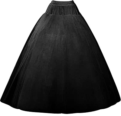 SuBleer A-line Hoopless Petticoat Crinoline 4 layers Underskirt Slips for Wedding Dress Plus Size