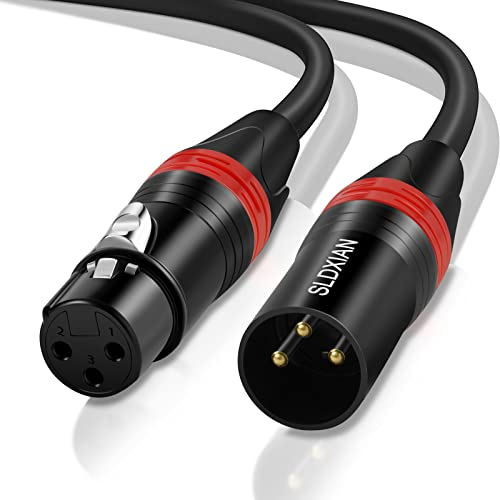 SLDXIAN Câble XLR, Câble Microphone XLR Mâle vers Femelle Compatible avec Microphone, Table de Mixage, Amplificateur, Hautparleur (1M)