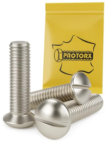 Vite testa fresata bombata scanalata M5 x 25 mm: 20 viti in acciaio inox per dado rondella | viti a testa svasata bombata spaccata in acciaio A2 | metallo antiruggine - DIN 964 | Scatola portaoggetti