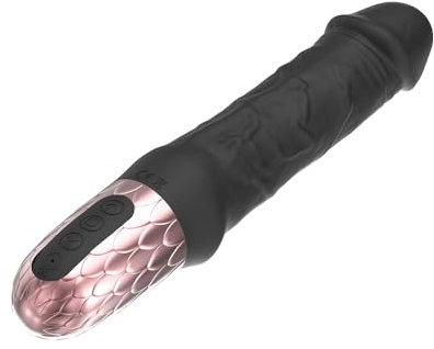 Vibratori Classici Silenzioso e Potente Vibratore in Silicone per Punto G 10 Modalità di Vibrazione Dildo Plug Vibratore Anale Stimolatore Della Prostata Giocattolo Erotico per Donne e Coppie-Nero
