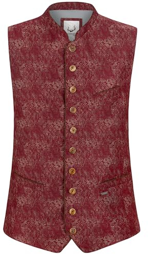 Stockerpoint Trachtenweste Claudio Chaleco Tradicional, Rojo, 52 Hombres