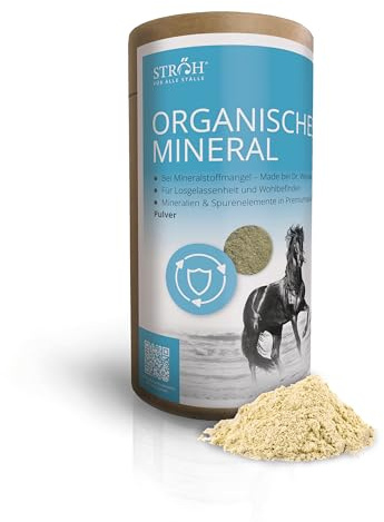 STRÖH Organisches Mineral für Pferde (1,2 kg) • Mineralstoffe & Spurenelemente für Pferde • Mineralfutter mit Calcium, Eisen, Kupfer, Kobalt, Mangan & Magnesium