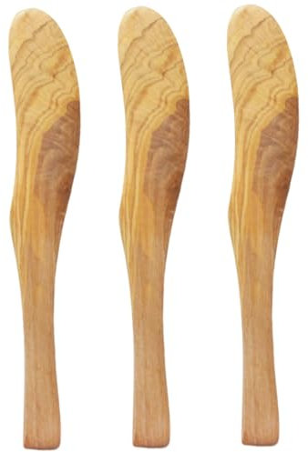 3 coltelli da burro spalmabili, coltelli da burro in legno da 6, 7 ​​pollici, spalma sandwich facili da pulire per marmellata, formaggio, panna, pane, colazione, picnic